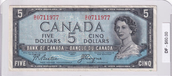 1954 - Canada - Devil's Face - 5 Dollars - Beattie / Coyne - G/C 0711977