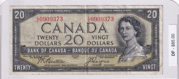1954 - Canada - Devil's Face - 20 Dollars - Beattie / Coyne - E/E 0909373