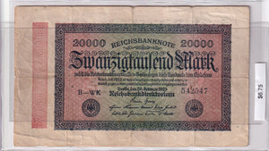 1923 - Germany - 20000 Mark - B-WK 542547