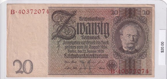 1929 - Germany - 20 Reichsmark - B 40372074