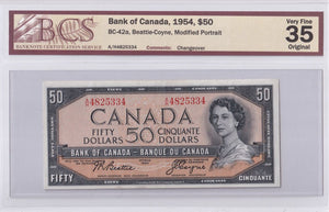 1954 - Canada - 50 Dollars - Beattie / Coyne - VF35 BCS - A/H 4825334