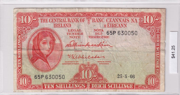 1966 - Ireland - 10 Shillings - 65P 630050