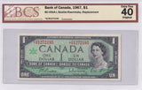 1967 - Canada - 1 Dollar - Beattie / Rasminsky - EF40 BCS - B/M 1272195