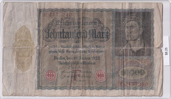 1922 - Germany - 10000 Mark - E 2177240