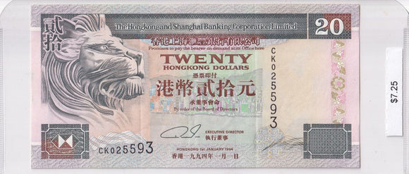 1994 - China - 20 Dollars - CK 025593