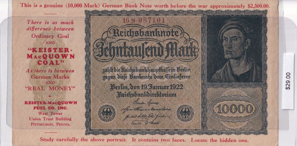 1922 - Germany - 10000 Mark - 16 N 087101