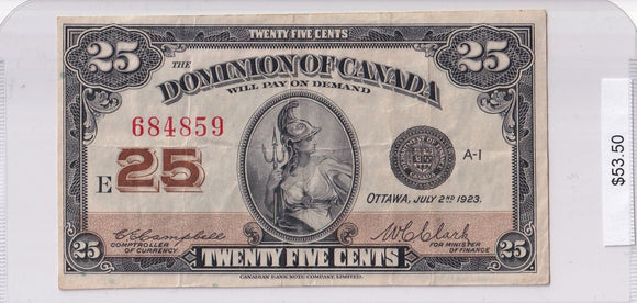 1923 - Canada - 25 Cents - Campbell / Clark - 684859