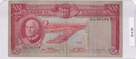 1970 - Angola - 500 Escudos - 21 Ac 46544