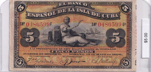 1896 - Cuba - 5 Pesos - 0486599