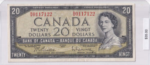 1954 - Canada - 20 Dollars - Beattie / Rasminsky - B/W 0117122