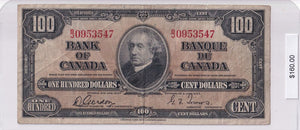 1937 - Canada - 100 Dollars - Gordon / Towers - B/J 0953547