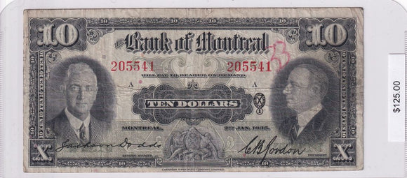 1935 - Canada - 10 Dollars - Bank of Montreal - 205541