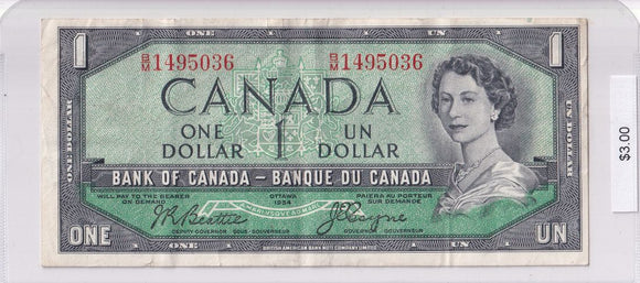 1954 - Canada - 1 Dollar - Beattie / Coyne - B/M 1495036