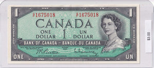 1954 - Canada - 1 Dollar - Beattie / Rasminsky - G/F 1675018