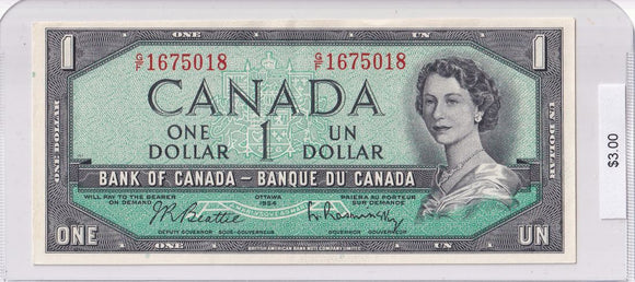 1954 - Canada - 1 Dollar - Beattie / Rasminsky - G/F 1675018