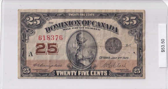 1923 - Canada - 25 Cents - Campbell / Clark - 618376