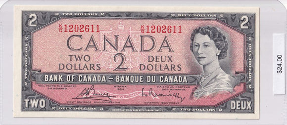 1954 - Canada - 2 Dollars - Bouey / Rasminsky - K/G 1202611
