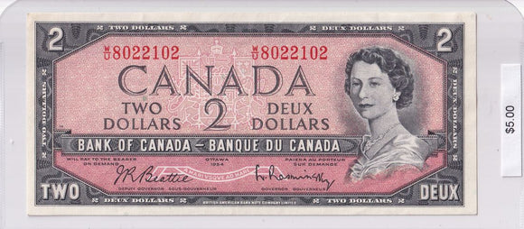 1954 - Canada - 2 Dollars - Beattie / Rasminsky - W/U 8022102
