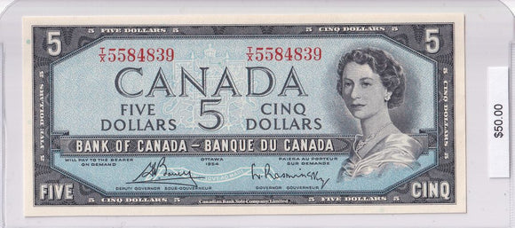 1954 - Canada - 5 Dollars - Bouey / Rasminsky - T/X 5584839