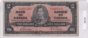 1937 - Canada - 2 Dollars - Gordon / Towers - W/B 4902393