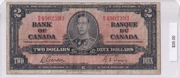 1937 - Canada - 2 Dollars - Gordon / Towers - W/B 4902393
