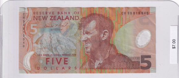 1999 - New Zealand - 5 Dollars - CH 99810040