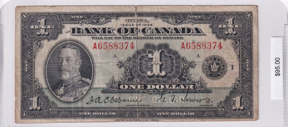 1935 - Bank of Canada - 1 Dollar - Osborne / Towers - A6588374