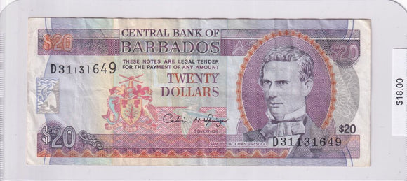 1973 - Barbados - 20 Dollars - D31131649