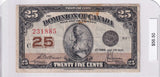 1923 - Canada - 25 Cents - Hyndman / Saunders - 231885