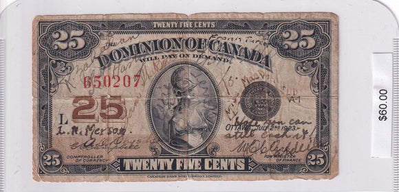 1923 - Canada - 25 Cents - Campbell / Clark - 650207