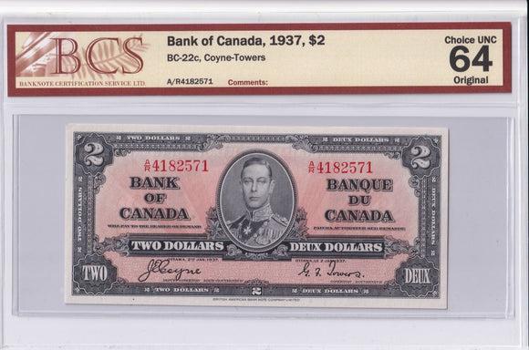 1937 - Canada - 2 Dollars - Coyne / Towers - UNC64 BCS - A/R 4182571