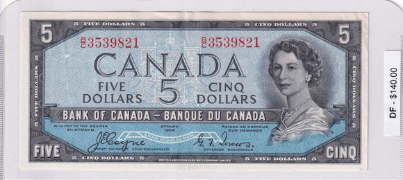 1954 - Canada - Devil's Face - 5 Dollars - Coyne / Towers - B/C 3539821