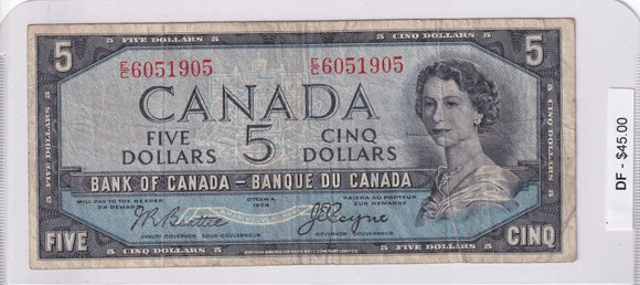 1954 - Canada - Devil's Face - 5 Dollars - Beattie / Coyne - E/C 6051905