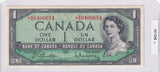 1954 - Canada - 1 Dollar - no FPN - Beattie / Rasminsky - *B/M 0400654