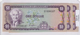 1970 - Jamaica - 1 Dollar - 4x Sequence - EY 998187-90