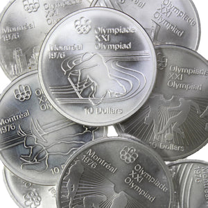 <b>92.5%</b> - Canadian Silver<br>Montreal Olympic<br>10 Dollars - 1973-1976