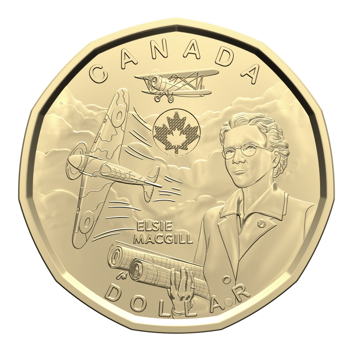2023 $1 CANADA NGC MS66 LOONIE ELSIE MACGILL DOLLAR MATCHED