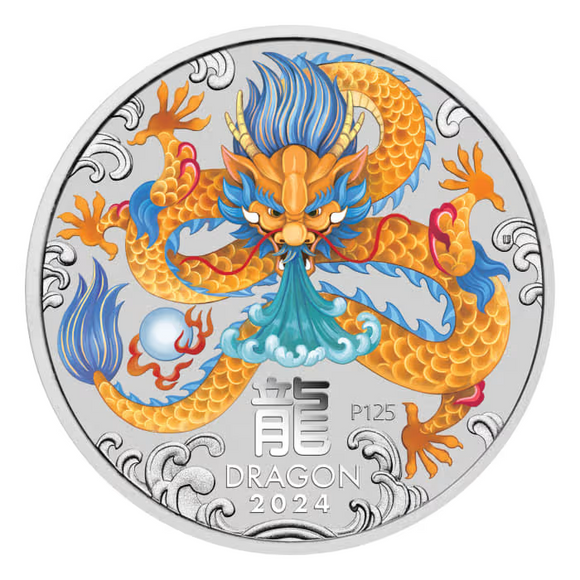 1/2 oz - 2024 - Year of the Dragon - Coloured - Fine Silver