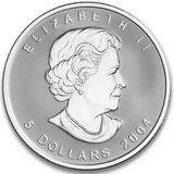 2004 - Canada - $5 - Maple Leaf - Privy Leo - Fine Silver