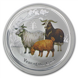 1/2 oz - 2015 - Year of the Goat - Coloured - Fine Silver