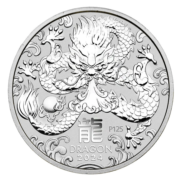 1/2 oz - 2024 - Year of the Dragon - Fine Silver