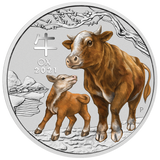 1/2 oz - 2021 - Year of the Ox - Coloured - Fine Silver