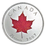 2007 - Canada - 25c - Maple Leaf, Oh! Canada, Colourised <br> (coin only)
