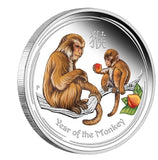 1/2 oz - 2016 - Year of the Monkey - Coloured - Fine Silver