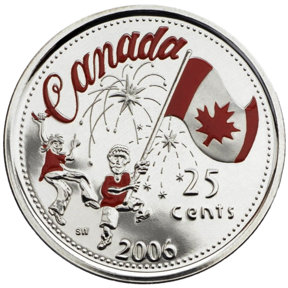 2006 P - Canada - 25c - P Canada Day, Colourised <br> (no sleeve)