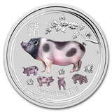 1/2 oz - 2019 - Year of the Pig - Coloured - Fine Silver