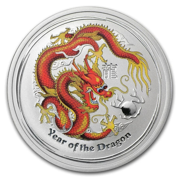 1/2 oz - 2012 - Year of the Dragon - Coloured - Fine Silver