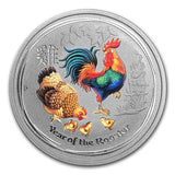 1/2 oz - 2017 - Year of the Rooster - Coloured - Fine Silver