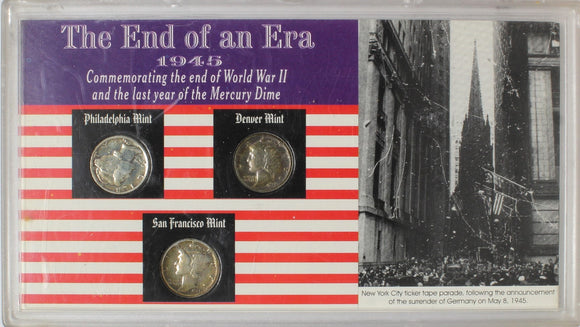 1945 - USA - 10c - 3 Coin Set - The End of an Era