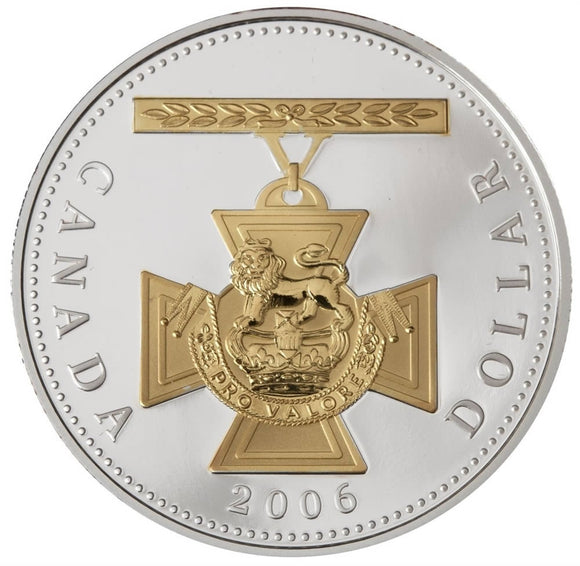 2006 - Canada - $1 - Victoria Cross, Proof, Gold plated <br> (no box and COA)